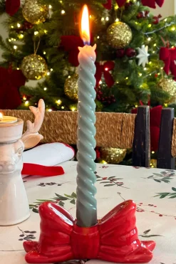 Cristina Oria Candelabros Y Portavelas^Portavelas Con Diseño De Lazo Rojo