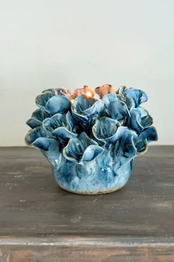 Cristina Oria Piezas Decorativas|Candelabros Y Portavelas^Portavelas Coral Azul