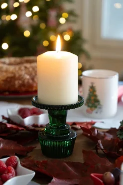 Cristina Oria Candelabros Y Portavelas^Portavelas De Cristal Con Tapa Con Diseño De Árbol Verde