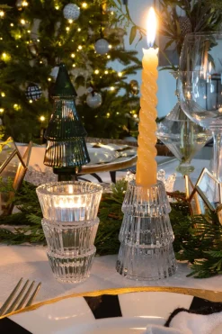 Cristina Oria Candelabros Y Portavelas^Portavelas De Cristal Con Diseño De Árbol Transparente