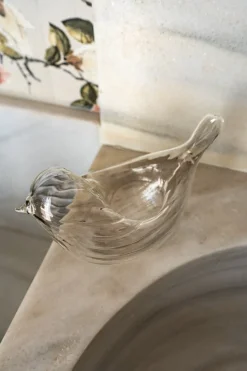 Cristina Oria Piezas Decorativas|Candelabros Y Portavelas^Portavelas De Cristal Con Diseño De Pájaro