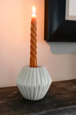 Cristina Oria Candelabros Y Portavelas^Portavelas De Mármol Con Efecto Plisado