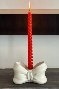 Cristina Oria Candelabros Y Portavelas^Portavelas De Porcelana Blanco Diseño Lazo