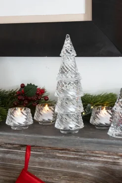 Cristina Oria Candelabros Y Portavelas^Portavelas Desmontable De Cristal Con Diseño De Árbol Transparente Grande