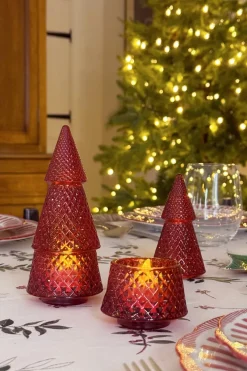 Cristina Oria Candelabros Y Portavelas^Portavelas Desmontable De Cristal Con Diseño De Árbol Rojo Picos Pequeño