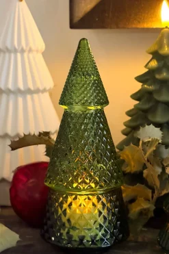 Cristina Oria Candelabros Y Portavelas^Portavelas Desmontable De Cristal Con Diseño De Árbol Verde Picos Pequeño