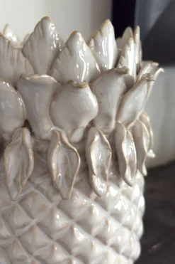 Cristina Oria Piezas Decorativas|Candelabros Y Portavelas^Portavelas Diseño Piña Blanco