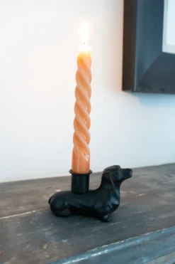 Cristina Oria Candelabros Y Portavelas^Portavelas Negro Con Diseño De Teckel