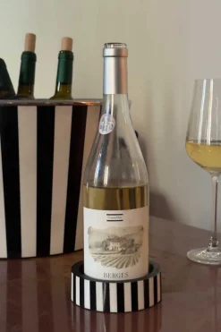 Cristina Oria Gadgets De Vino^Posa Botellas De Resina Con Diseño De Rayas Blancas Y Negras