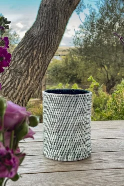 Cristina Oria Jarrones, Floreros Y Maceteros|Gadgets De Vino^Posa-Botellas De Ratán Blanco