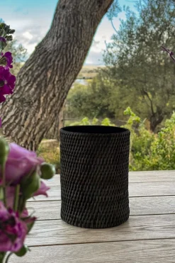 Cristina Oria Jarrones, Floreros Y Maceteros|Gadgets De Vino^Posa-Botellas De Ratán Negro