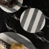 Cristina Oria Posavasos Y Servilleteros^Posavasos De Mármol Blanco Y Gris Oscuro
