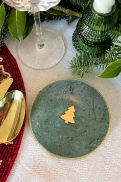Cristina Oria Posavasos Y Servilleteros^Posavasos Mármol Verde Con Figura De Árbol