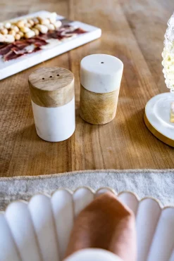 Cristina Oria Accesorios De Mesa^Salero Y Pimentero De Mármol & Madera