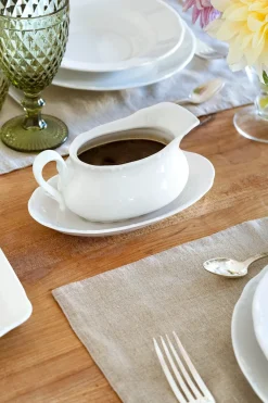 Cristina Oria Accesorios De Mesa^Salsera Blanca Con Relieve Co