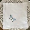 Cristina Oria Servilletas Y Accesorios^Servilleta Bordada A Mano Con Diseño De Mariposa Azul