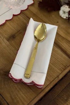 Cristina Oria Servilletas Y Accesorios^Servilleta Con Borde Ondulado Y Detalle De Vainica