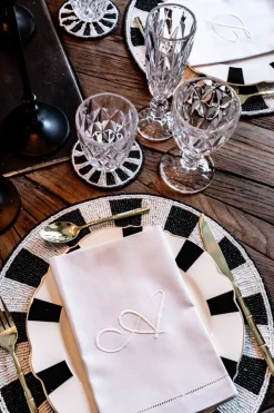 Cristina Oria Menaje Iniciales|Servilletas Y Accesorios^Servilleta De Algodón Con Detalle Vainica Inicial C