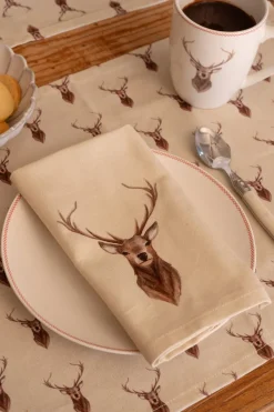 Cristina Oria Servilletas Y Accesorios^Servilleta De Algodón Con Diseño De Ciervo