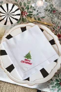Cristina Oria Servilletas Y Accesorios^Servilleta De Algodón Y Detalle Vainica Diseño Navidad