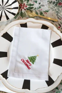 Cristina Oria Servilletas Y Accesorios^Servilleta De Algodón Y Detalle Vainica Diseño Navidad