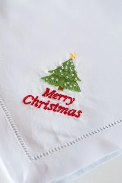 Cristina Oria Servilletas Y Accesorios^Servilleta De Algodón Y Detalle Vainica Diseño Navidad