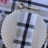 Cristina Oria Servilletas Y Accesorios^Servilleta De Lino Con Diseño De Cuadros Negros