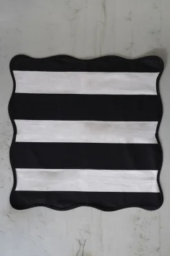 Cristina Oria Servilletas Y Accesorios^Servilleta Rayas Blancas Y Negras