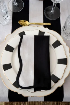 Cristina Oria Servilletas Y Accesorios^Servilleta Rayas Blancas Y Negras