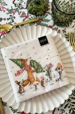 Cristina Oria Servilletas Y Accesorios^Servilletas Animales Del Bosque Navideña Grandes