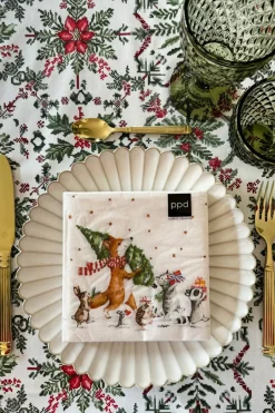 Cristina Oria Servilletas Y Accesorios^Servilletas Animales Del Bosque Navideña Grandes