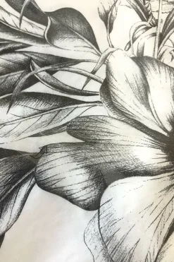 Cristina Oria Servilletas Y Accesorios^Servilletas Flor Blanca Y Negra Grandes