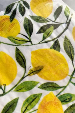 Cristina Oria Servilletas Y Accesorios^Servilletas Limones Y Hojas Pequeñas