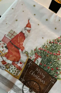 Cristina Oria Servilletas Y Accesorios^Servilletas Papa Noel en Bicicleta Grandes