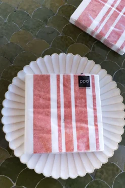 Cristina Oria Servilletas Y Accesorios^Servilletas Rayas Rojas Grandes