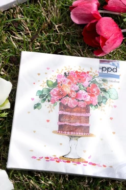 Cristina Oria Servilletas Y Accesorios^Servilletas Tarta Y Flores Grandes