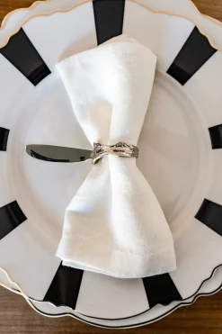 Cristina Oria Posavasos Y Servilleteros|Servilletas Y Accesorios^Servilletero Con Diseño De Cuchillo Plateado