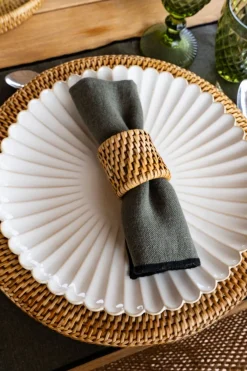 Cristina Oria Posavasos Y Servilleteros^Servilletero De Ratán Marrón Natural