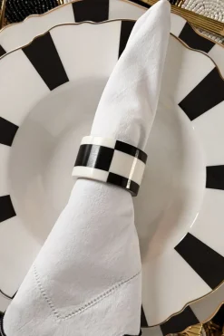 Cristina Oria Posavasos Y Servilleteros^Servilletero De Resina Abstracto Blanco Y Negro