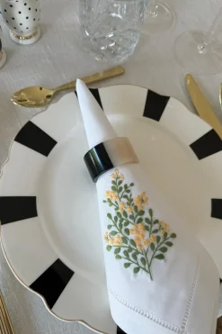 Cristina Oria Posavasos Y Servilleteros|Servilletas Y Accesorios^Servilletero de Resina Blanco y Negro