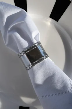 Cristina Oria Posavasos Y Servilleteros^Servilletero Plateado Con Detalles Tallados