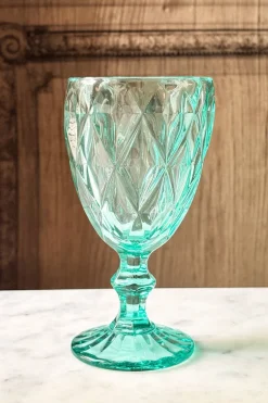 Cristina Oria Copas^Set 6 Copas Azules Turquesas Diseño Rombos