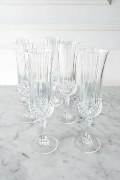 Cristina Oria Copas^Set 6 Copas De Champagne Cristal D'Arques Longchamp