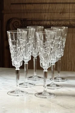 Cristina Oria Copas^Set 6 Copas De Champagne Diseño Glacial