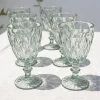 Cristina Oria Copas^Set 6 Copas Verdes Acrílicas Con Diseño De Rombos