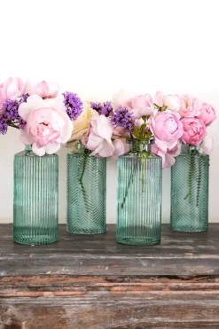 Cristina Oria Jarrones, Floreros Y Maceteros^Set 4 Floreros De Cristal Verdosos