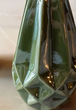 Cristina Oria Jarrones, Floreros Y Maceteros^Set 2 Floreros De Loza Esmaltada Verdes