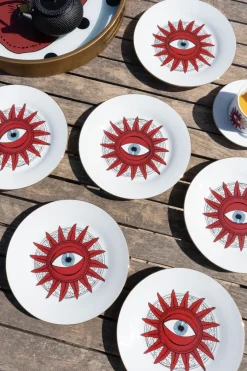Cristina Oria Platos Y Bajoplatos^Set 6 Platos De Porcelana Con Diseño Good Luck