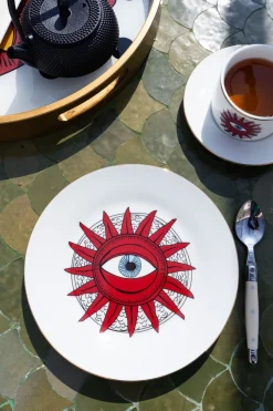 Cristina Oria Platos Y Bajoplatos^Set 6 Platos De Porcelana Con Diseño Good Luck