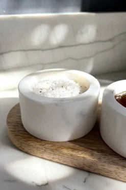 Cristina Oria Accesorios De Mesa^Set 3 Recipientes De Mármol Sobre Base De Madera